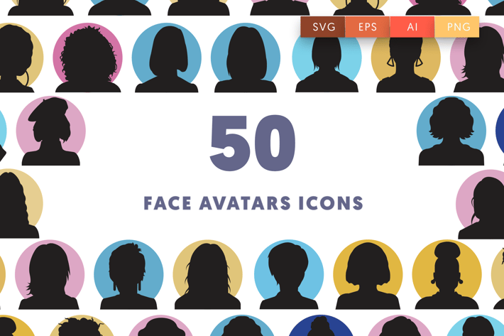 50 Face Avatars Icons