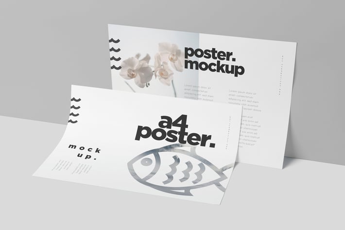 A4 Landscape Poster Mockup Templates