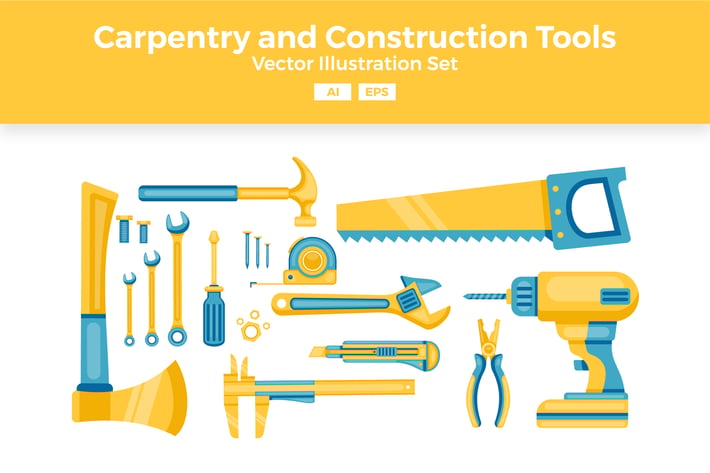 Carpentry and Construction Tools Vector Set