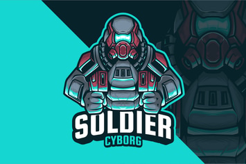 Soldier Cyborg Mascot Logo