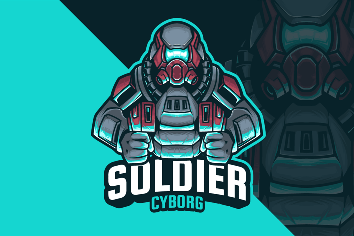 Soldier Cyborg Mascot Logo