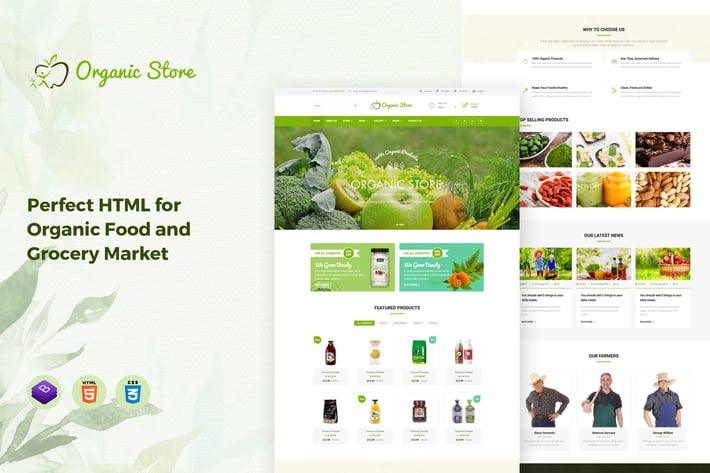 Organic Store - Food and Grocery HTML Template