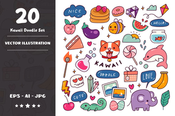 Kawaii Doodle Set