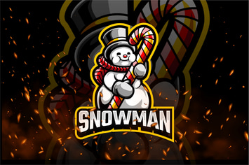 Cubby Snowman E-Sport and Sport Logo Template