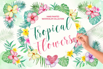 Watercolor Tropical clipart