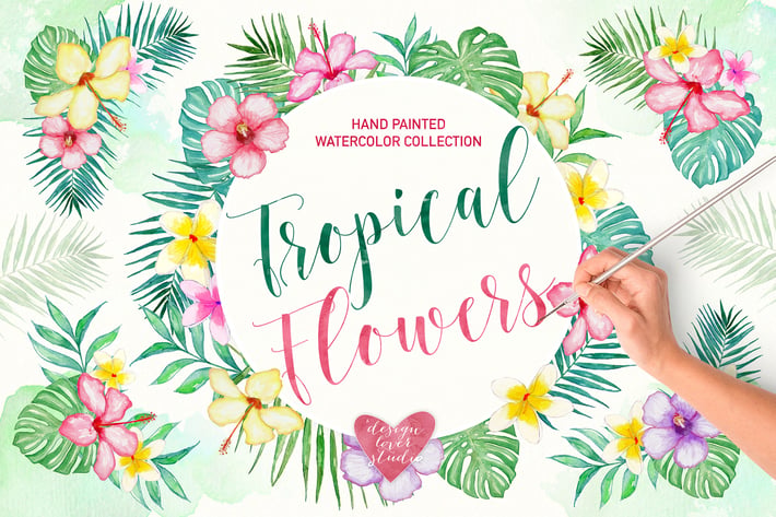 Watercolor Tropical clipart