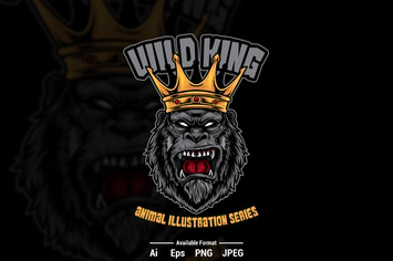 Gorilla King Vector Illustration