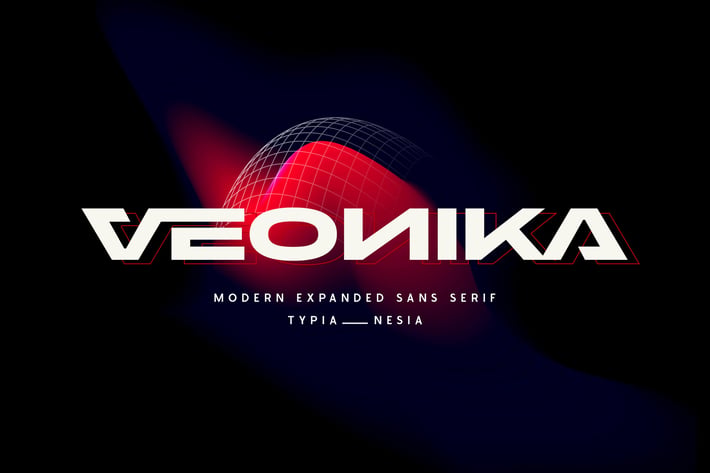 Veonika - Modern Expanded / Extended Bold Sans
