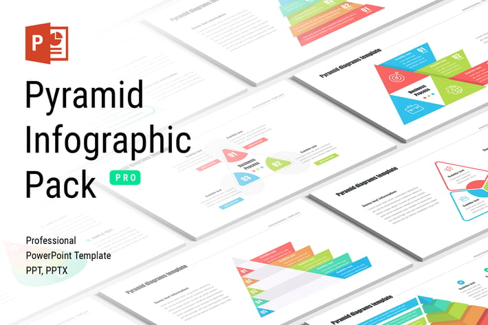 Pyramid infographic pack for PowerPoint