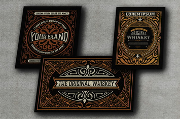 Set of 3 vintage Labels for Packing