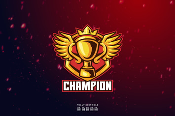 Trophy Champion Victory Logo Template