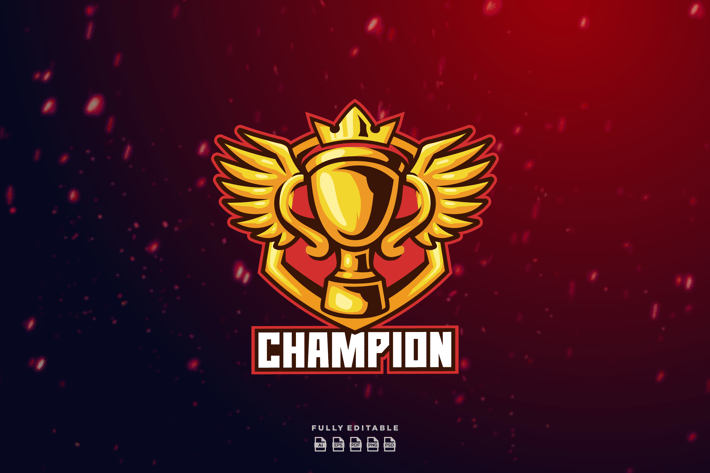 Trophy Champion Victory Logo Template
