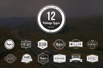 12 Vintage Logos / Badge Templates