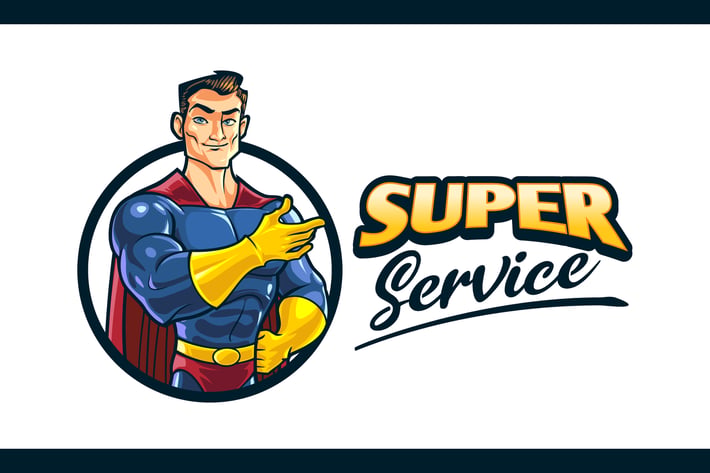 Cartoon Superhero Character Mascot Logo
