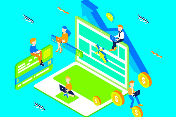 Pay Per Click Isometric Illustration