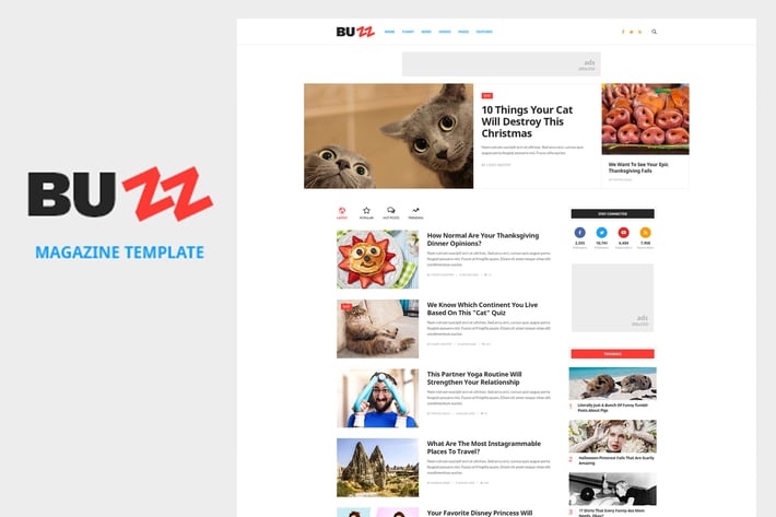 BUZZ - News, Magazine, Viral & Buzz PSD Template