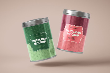 Glossy Round Tin Box Mockup