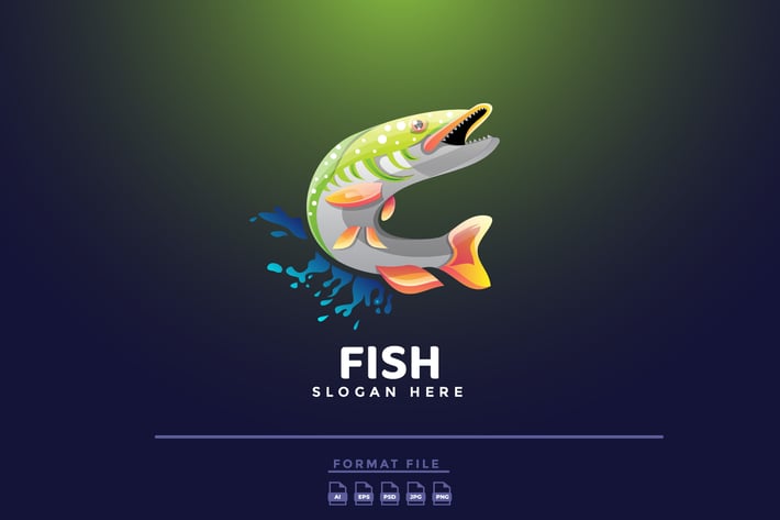 Green Fish Gradient Logo