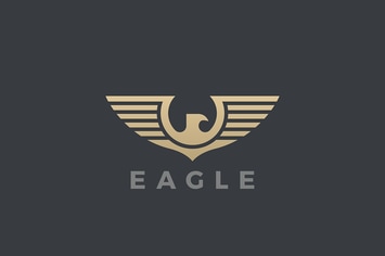 Logo Eagle Falcon Wings Heraldic style Design