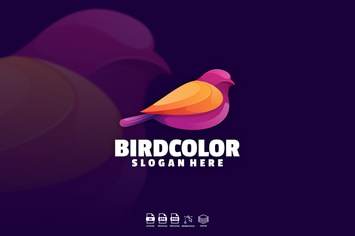 Bird color logo template