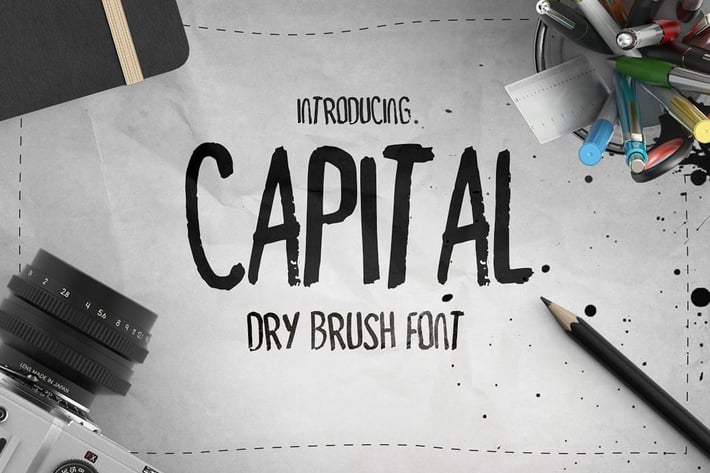Capital Dry Brush Font