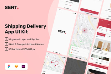 Sent - Shipping and Delivery App UI Kit