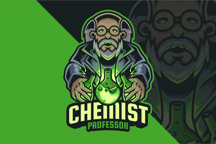 Chemist Professor Mascot Logo