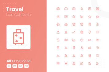 48 Travel Icon Collection