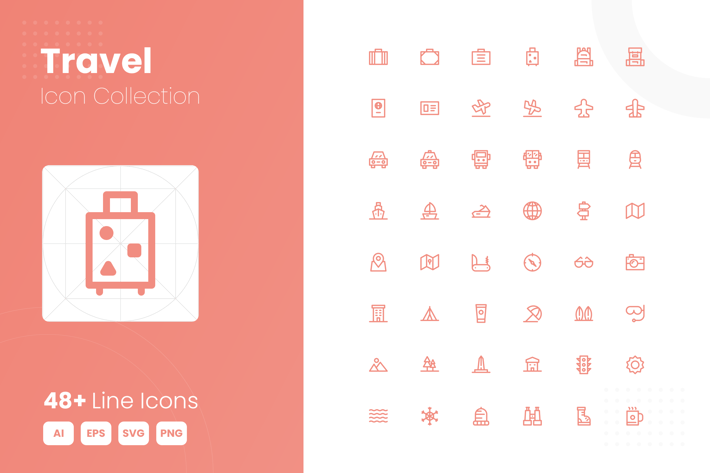 48 Travel Icon Collection
