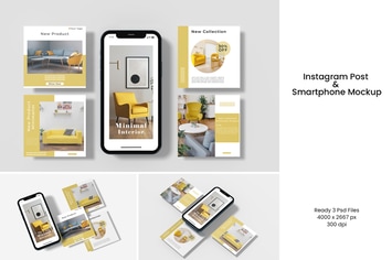 Instagram Post & smartphone Mockup