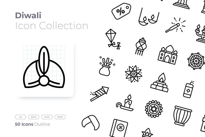 Diwali Outline Icon