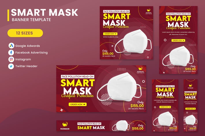 Smart Mask Banner Ads Set Template