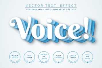Three layers - editable text effect, font style