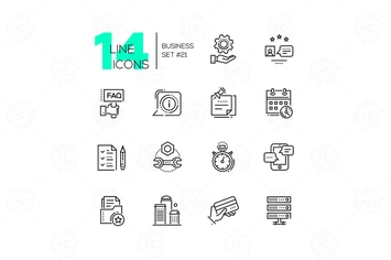 Business - modern line design icons set