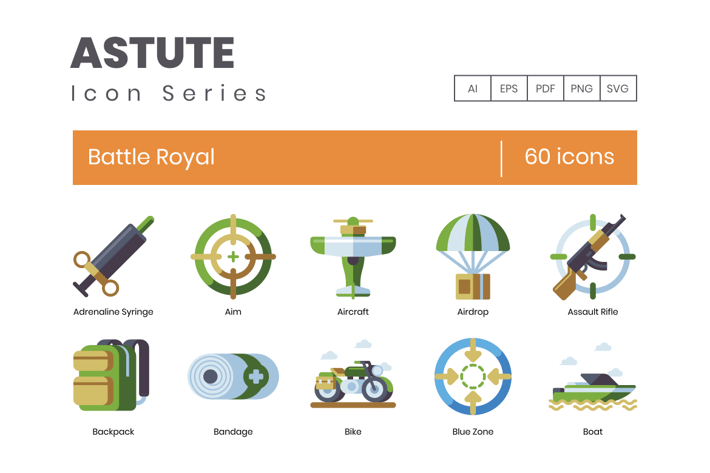 60 Battle Royale Flat Icons