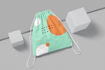 4 Drawstring Bag Mockups