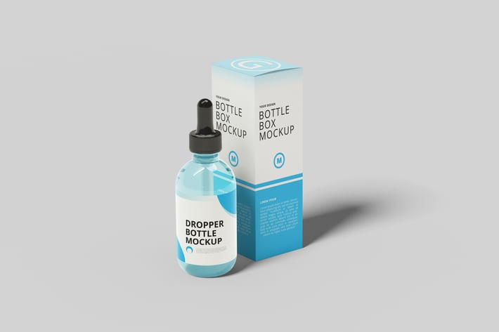 Dropper Bottle Box Mockup