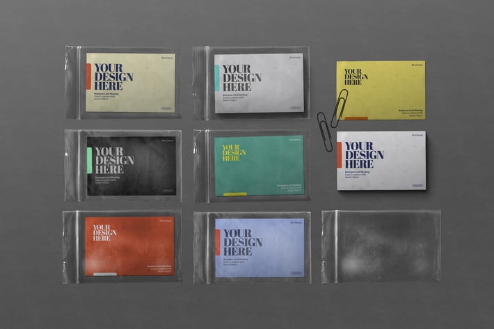 Business Card Mockup Plastic Zip Lock Bag Set