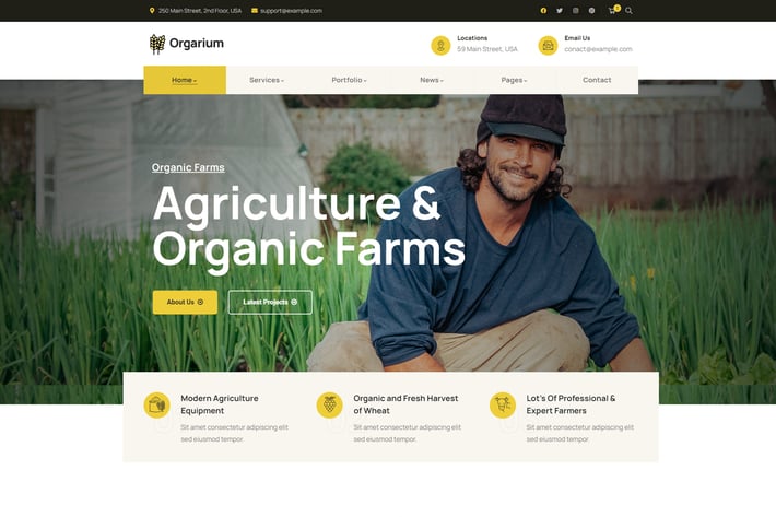 Orgarium - Agriculture & Organic WordPress Theme