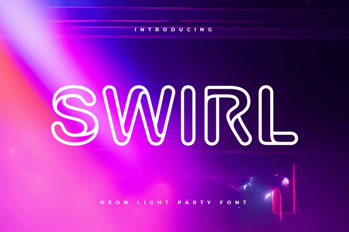 SWIRL - Neon Light Party Font