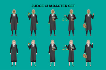 Judge Character Set – Illustrations