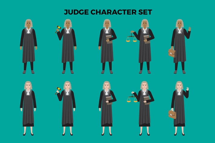 Judge Character Set – Illustrations