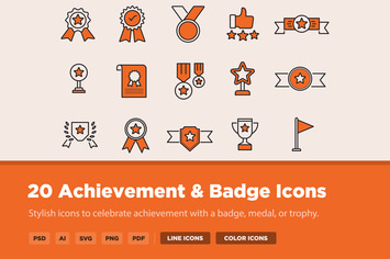 20 Achievement & Badge Icons 