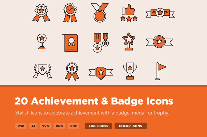 20 Achievement & Badge Icons 