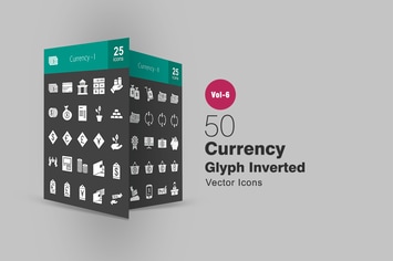 50 Currency Glyph Inverted Icons