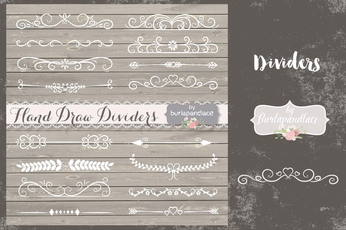 VECTOR Hand Drawn flourishes dividers 