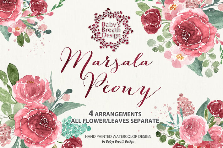 Marsala Peony design