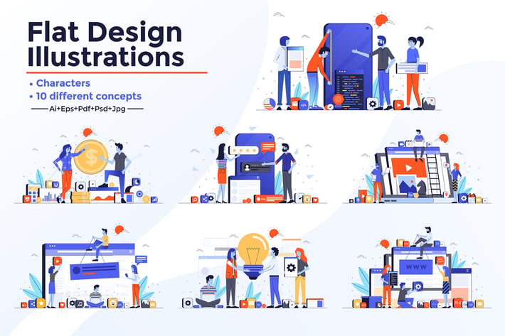 Modern Flat design People and Business concepts