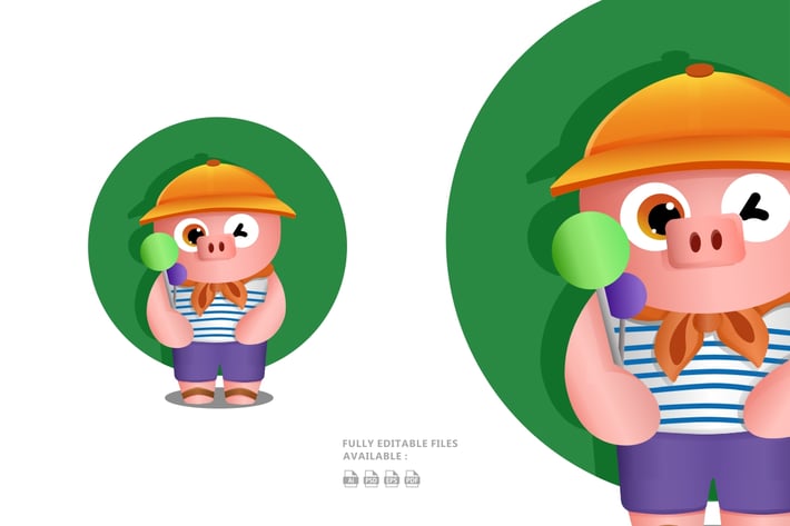 Cute Pig Illustration