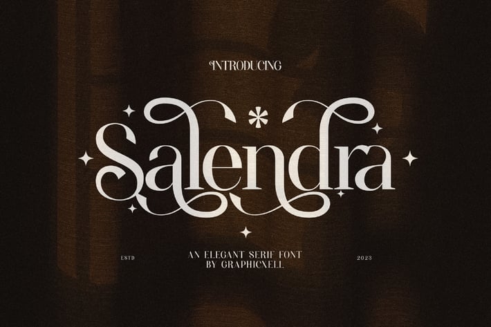 Salendra Elegant Ligature Serif Font Typeface